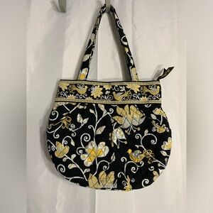 Vera Bradley Black and Yellow Bird/Floral Bag